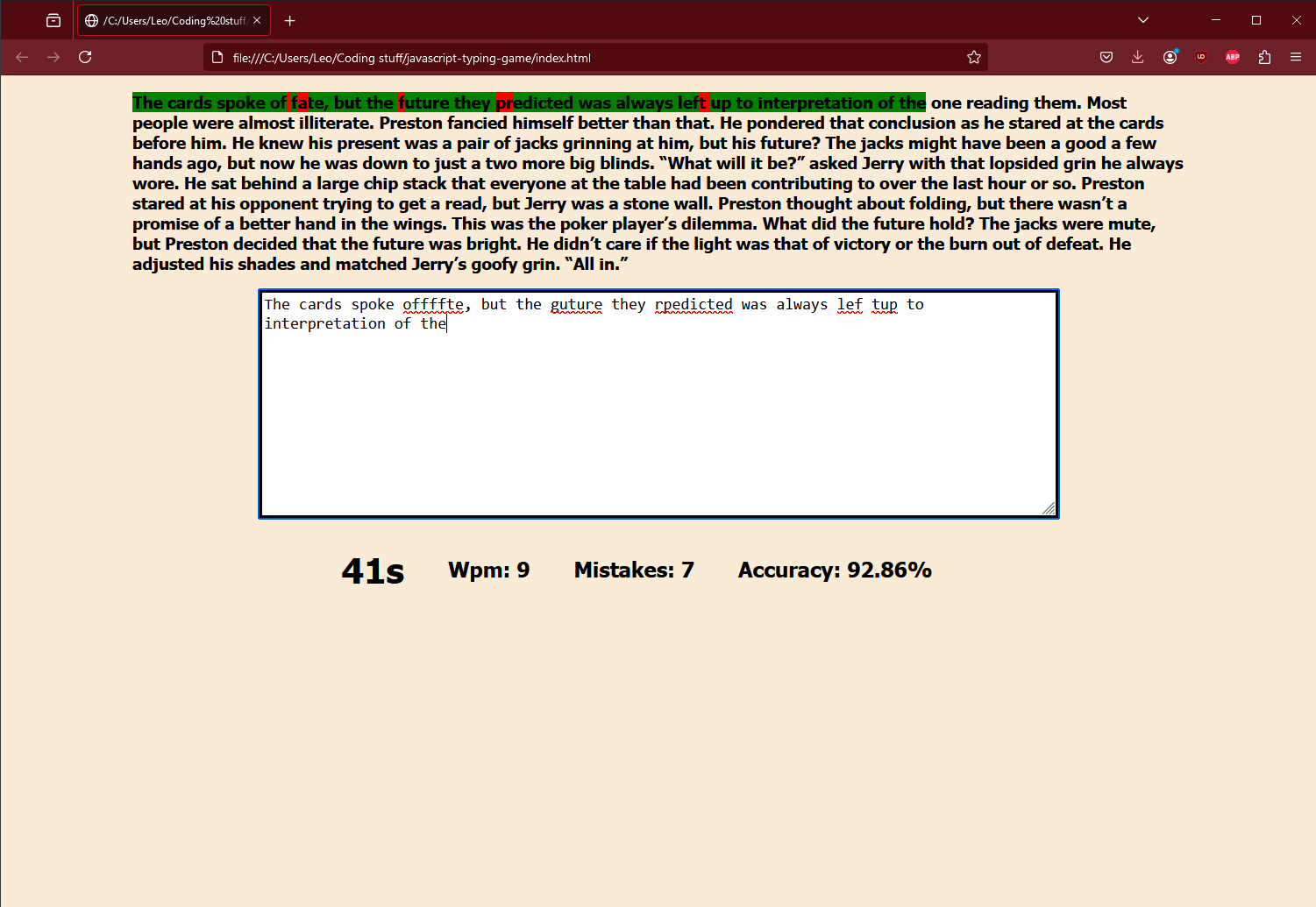 JavaScript-Typing-Project